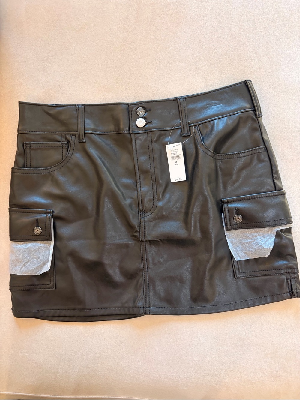 GAP Kids Black Faux Leather Mini Skirt